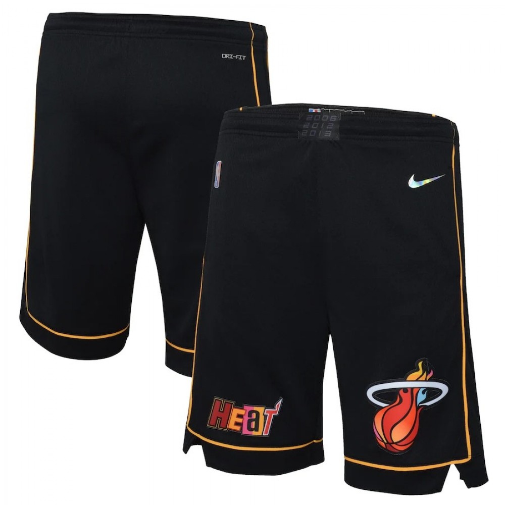 Men's Miami Heat Black 2021/22 Courtside Swingman NBA Shorts - City Edition-Pro Kit Vault | Brand New 26/27 Sports Jerseys
